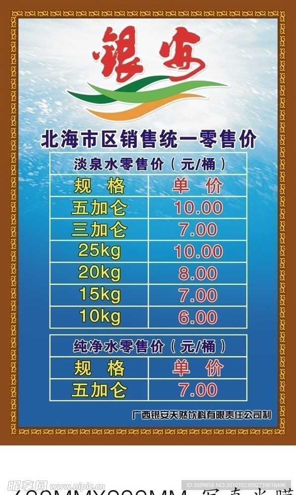 银安市区 零售价