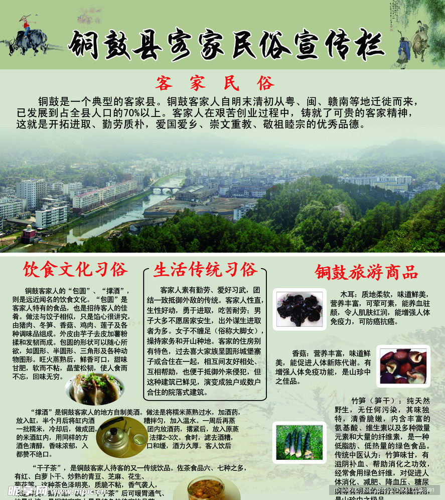 铜鼓县客家文化民俗宣传栏