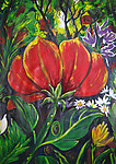 鲜花油画