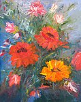 鲜花油画