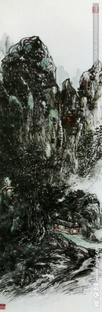 设色山水