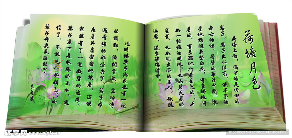 荷塘月色 书 荷花 荷叶