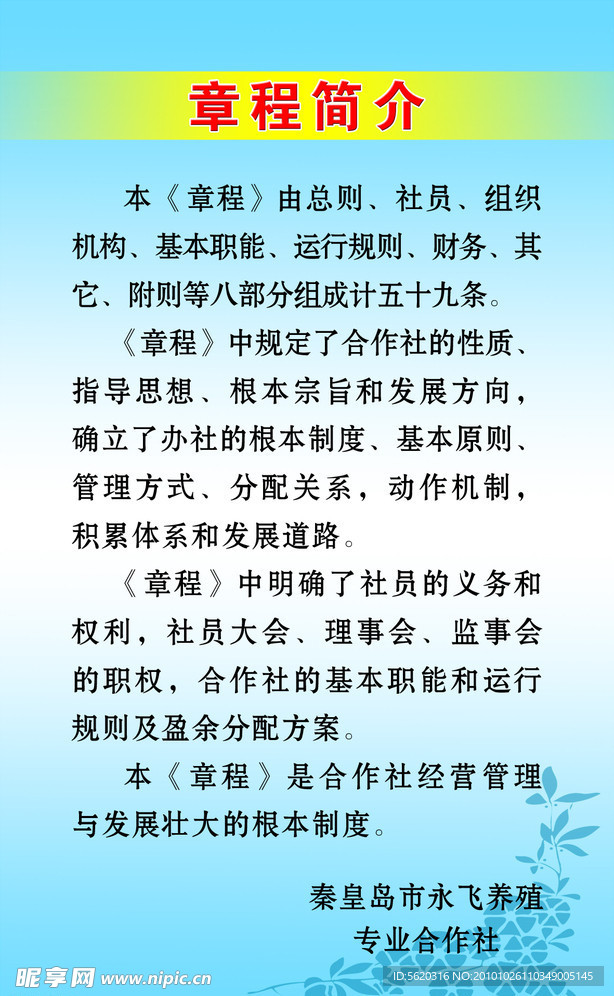 章程简介