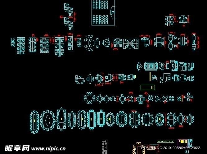 CAD办公家具平面模块