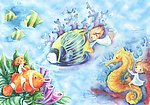 海底鱼群 水草 珊瑚