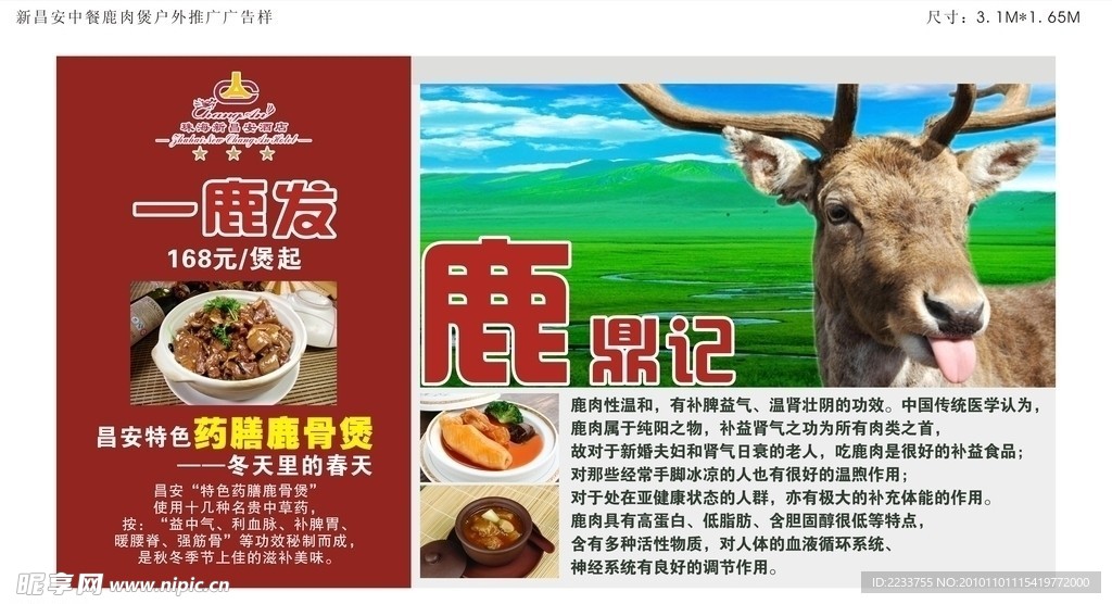 鹿肉煲推广