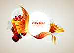 新年礼盒花纹 蝴蝶结 动感曲线