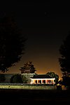 高清晰北京故宫角楼护城河夜景