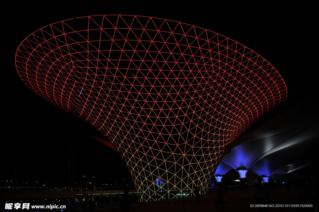 高清晰上海世博会建筑物夜景