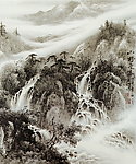 山野飞瀑