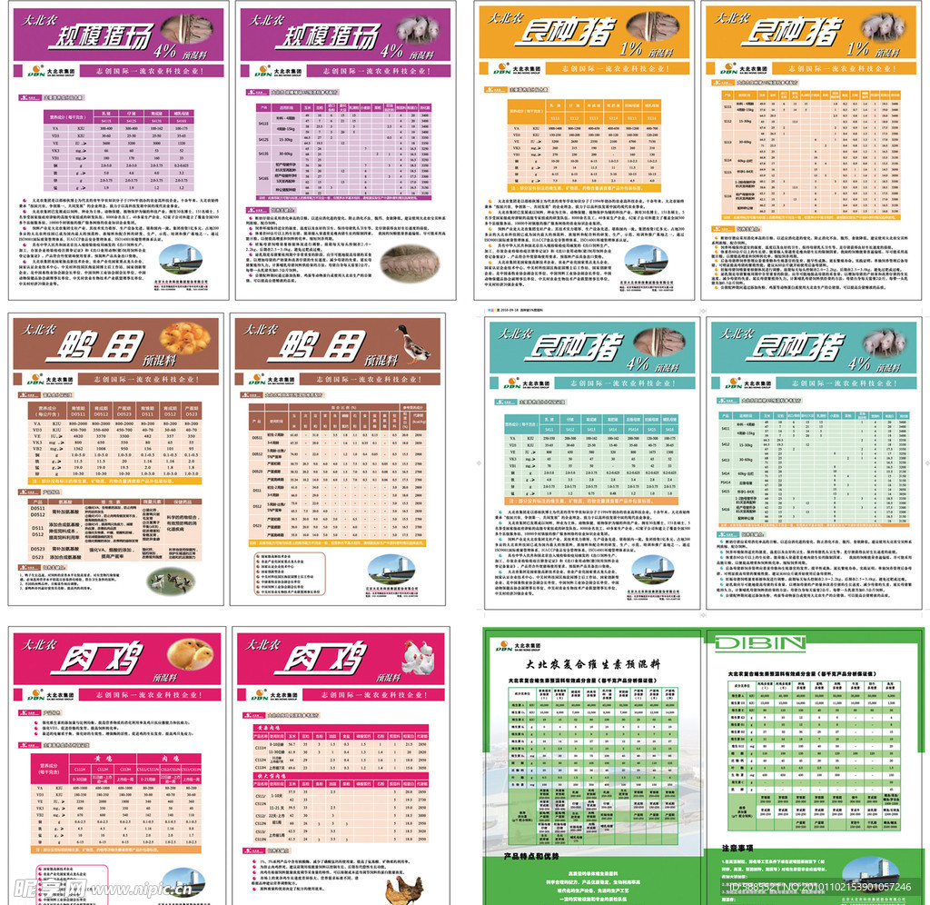 畜用 禽用饲料比例表