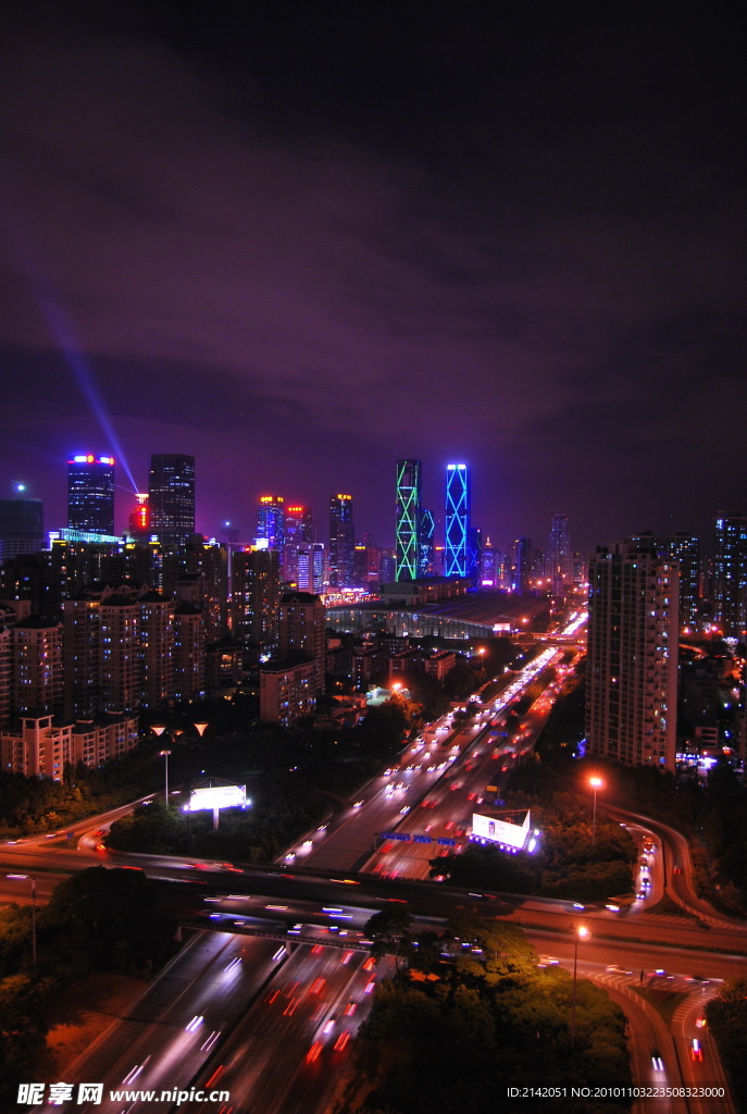 辉煌的深圳夜景