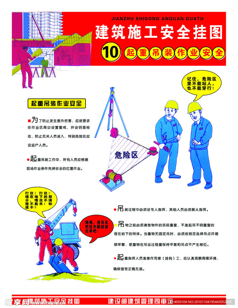 建筑施工起重吊装作业安全挂图