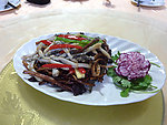 鹅肝酱茶树菇炒竹蛏