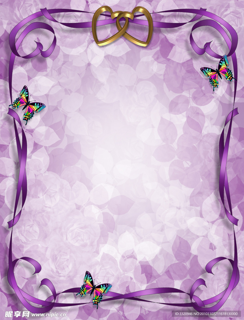 浪漫花朵装饰边框