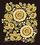 金色古典花纹 底纹 金叶