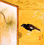 八哥纹屏图