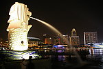新加坡 海滨湾 鱼尾狮 夜景