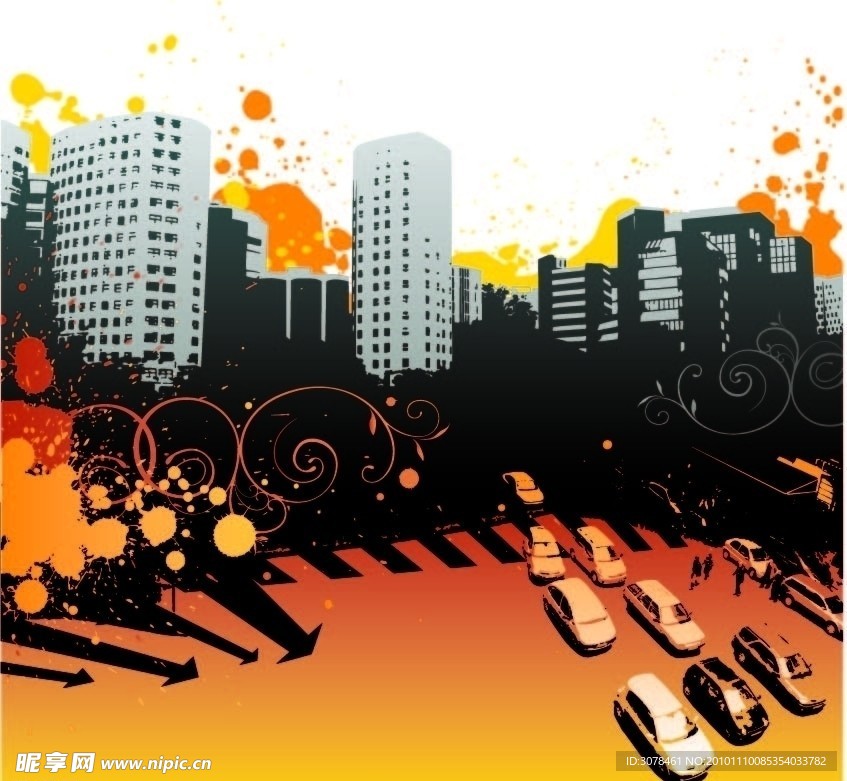 潮流城市矢量图