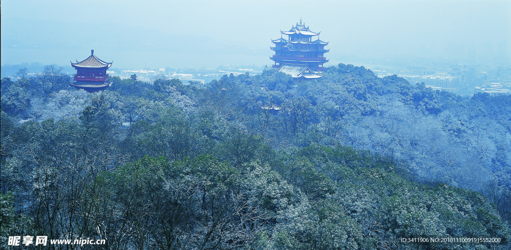 西湖雪景