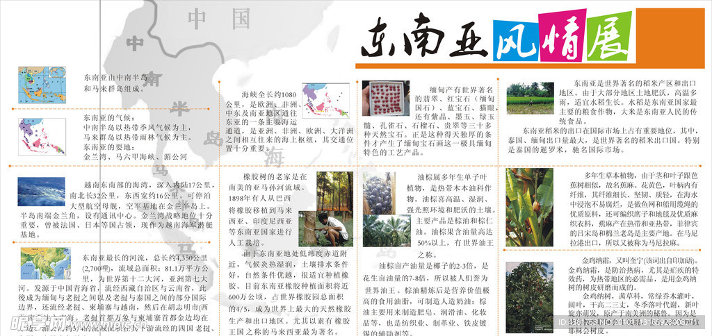 东南亚风情板报