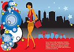 潮流时尚女性矢量素材