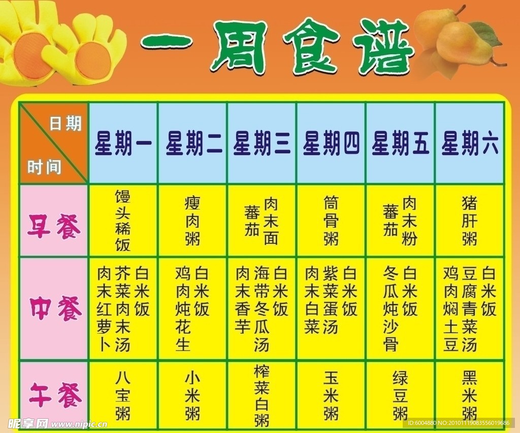 一周食谱