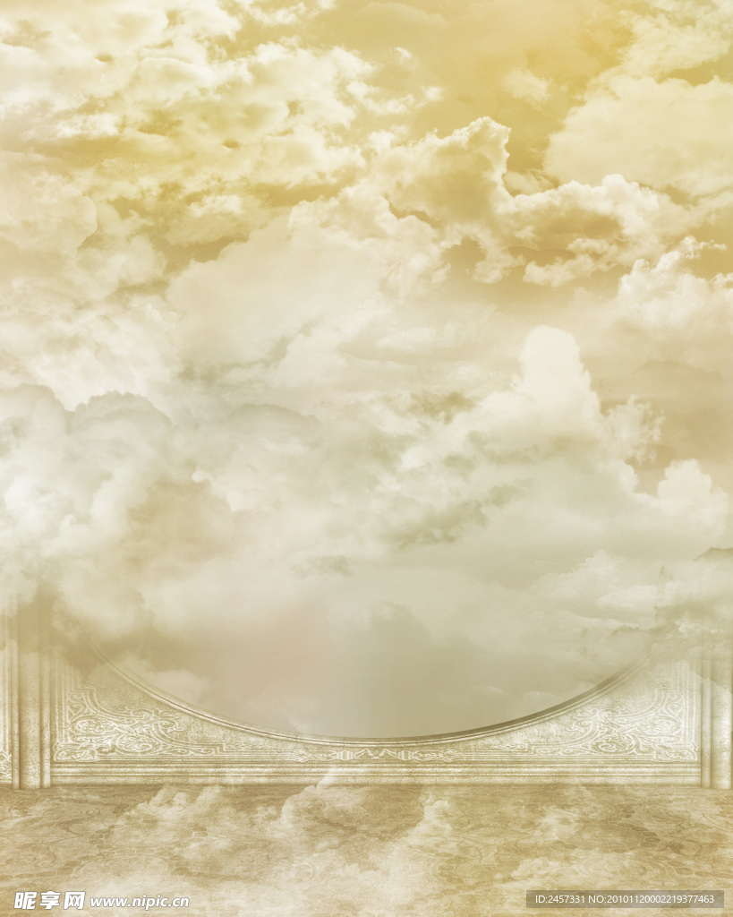 梦幻天空 影楼背景 古典建筑