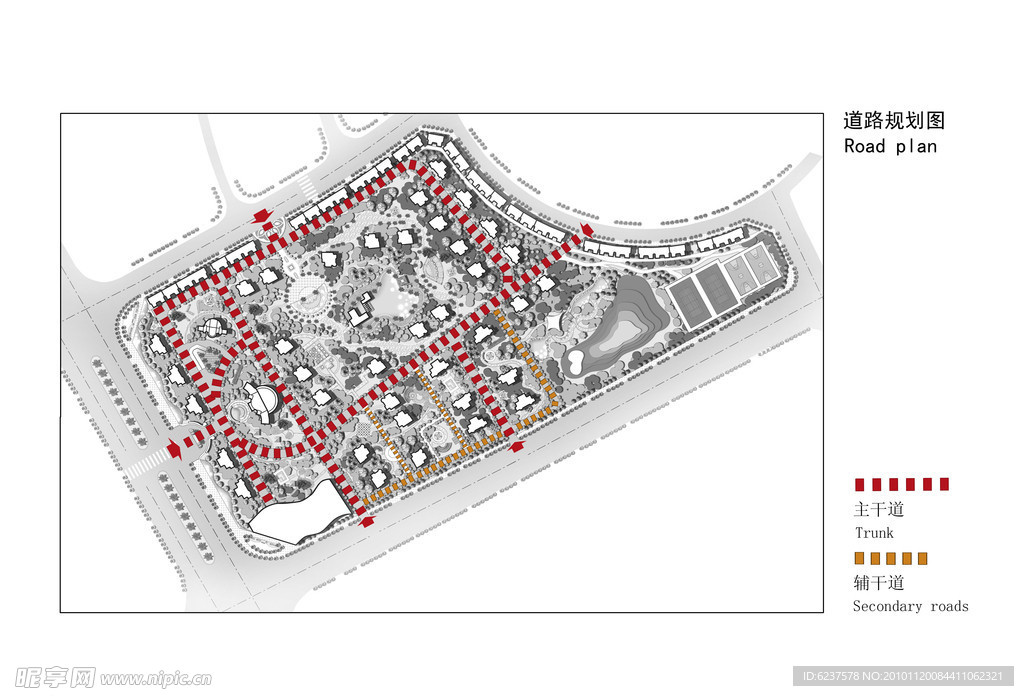 小区规划设计道路分析图