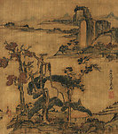 坐观山景图