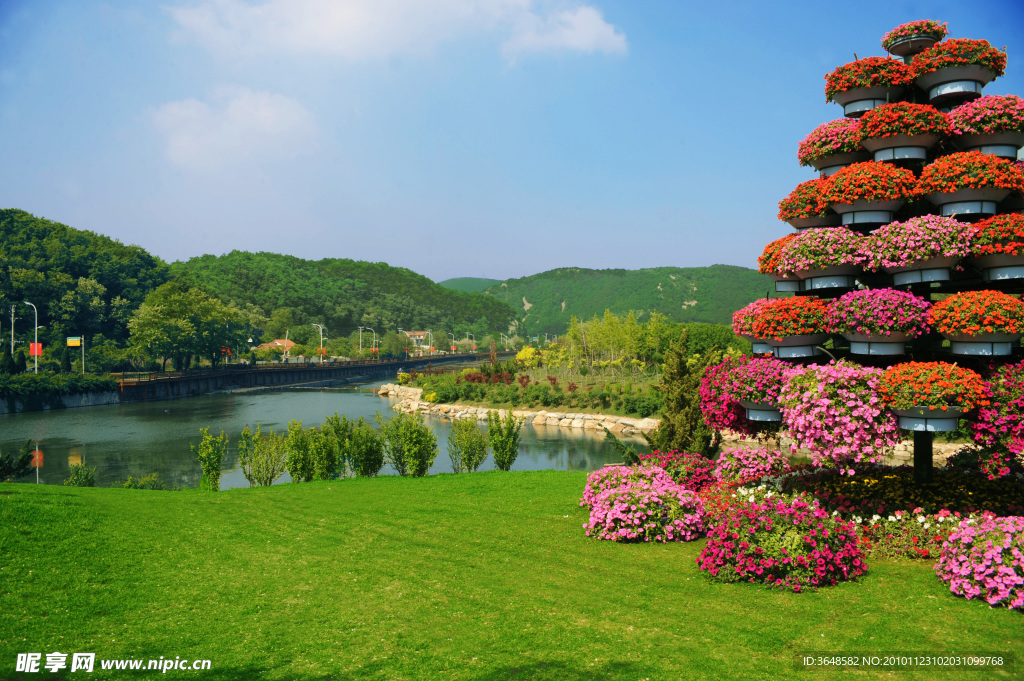 水井花街 山水图 花园