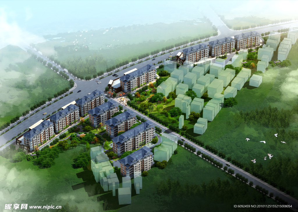 高精居民点建筑美丽景色