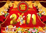 2011兔年新年春节舞台背景