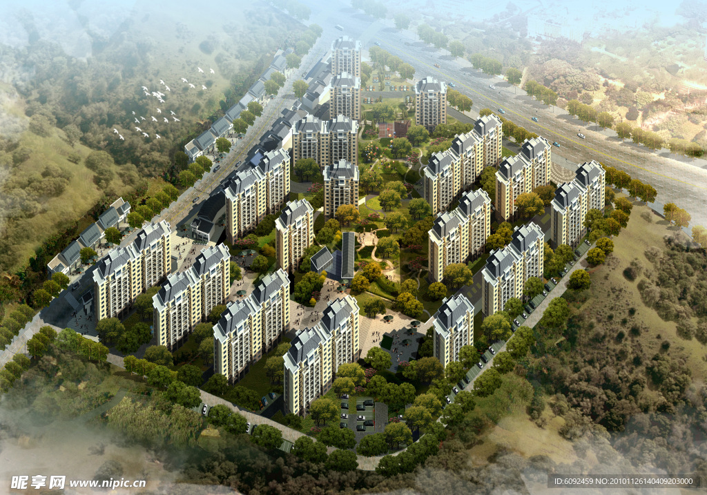 高精居民点建筑美丽景色
