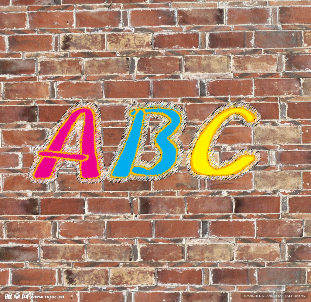 ABC 墙面字体