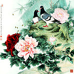 双鸽赞春光