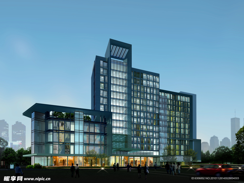 建筑夜景设计图__建筑设计_环境设计_设计图库_昵图网