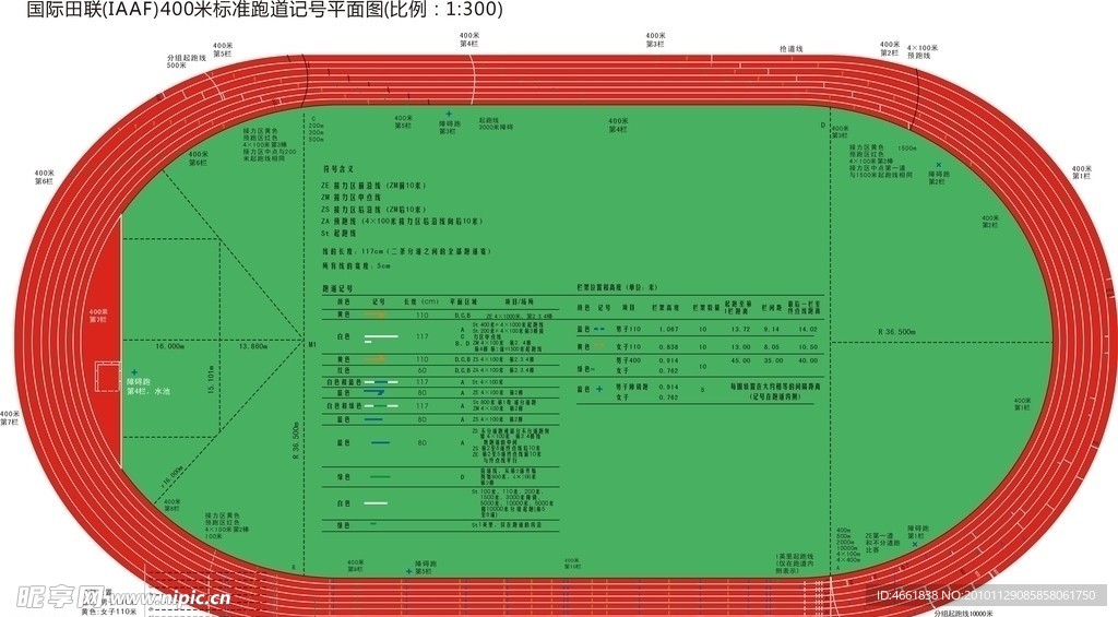 标准跑道平面图