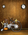 古典 钟表 自行车