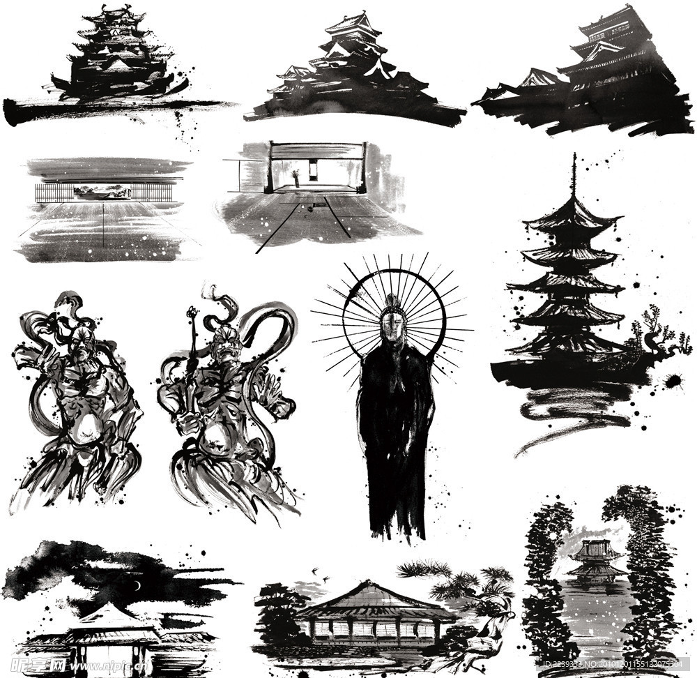 日本古建筑寺庙