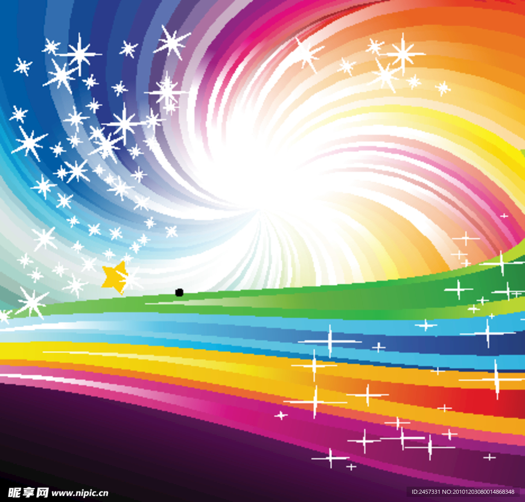 多彩动感线条星光
