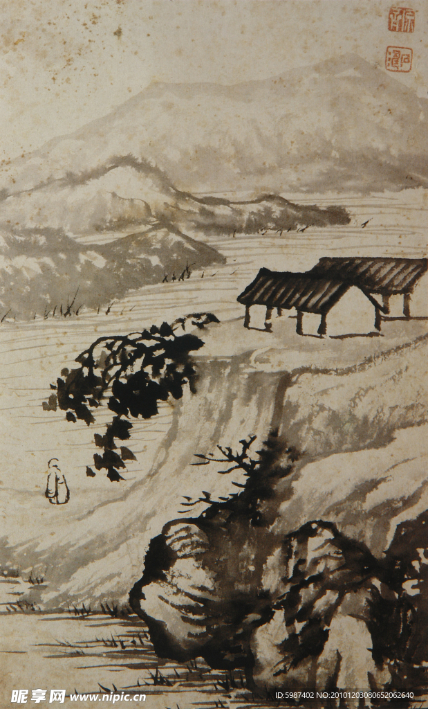 石涛 探水图