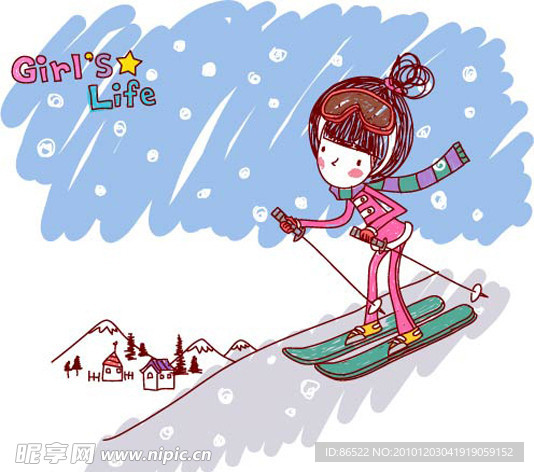 女生的生活 Girl s Life 滑雪