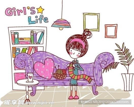 女生的生活 Girl s Life 织毛衣