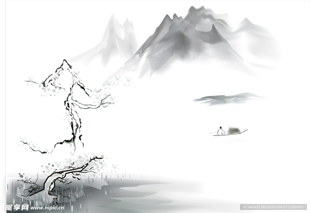 矢量水墨山水