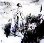 荷池仕女图