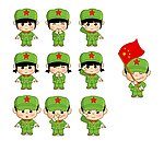 可爱红卫兵卡通造型图