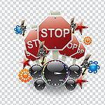 潮流stop主题矢量素材