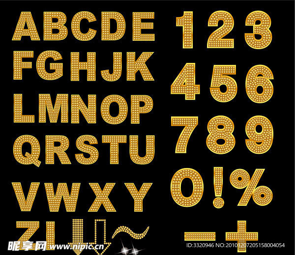 钻石英文字母矢量素材