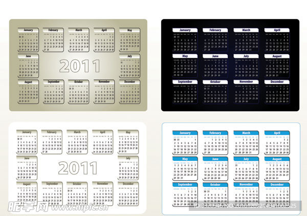 20011年历矢量素材